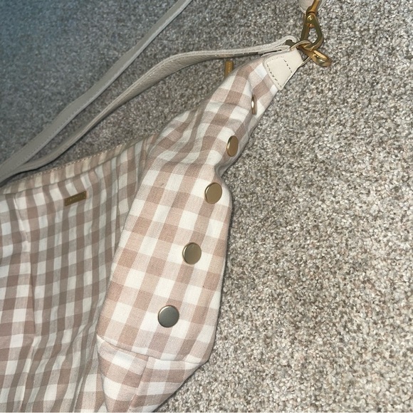 Hammitt Morgan Bag in Dandelion Gingham Shoulder/Crossbody Croissant Shape - Picture 8 of 13